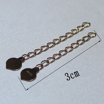 FØRSTE SHOW 3 mm Længde Halskæde Forlængelse Kæde 18k Gul Guld Metal til Armbånd Udvidet Kæder Bulk til DIY Smykker at Gøre