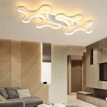 Uregelmæssig aluminium LED loft lysekrone moderne stue, soveværelse lys AC85-265V hvid/sort loft lys installation