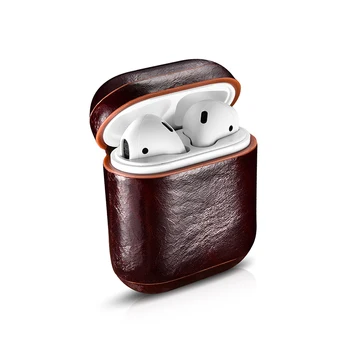 Øretelefon Sag For Apple Airpods Ægte Læder Hårdt PC Trådløs Bluetooth-Hovedtelefon Beskyttende Cover Til AirPods Øretelefon