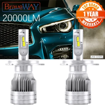 BraveWay [ 2020 HOT SELL] H1 H7 LED Bil Forlygte H4 Pærer LED H7 H8 H11 Tåge Lygter 9005 9006 HB3 HB4 H4 12V LED Lys 20000LM