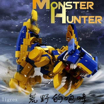 PS4/XBOXONE Monster Hunter Q Version Tigrex Blokke DIY Model Speelgoed MINI Blokke TOY Action Figur Speelgoed Voor Kinderen