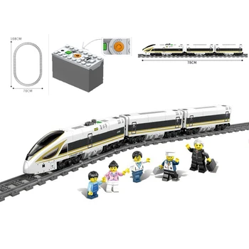 På Lager KAZI 98229 byen elektriske tog, High-speed byggesten styr legetøj montering dreng gaver genoplivning tog-legetøj til børn