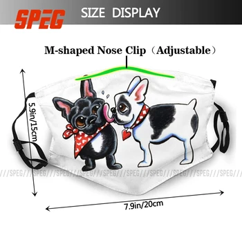 Fransk Kys fransk Bulldog Hund Elsker Munden ansigtsmaske Trykt Anti Støv Maske Beskyttelse Cover Respirator Munden Dæmpe med Filter