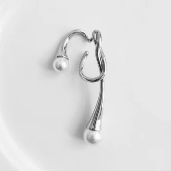 Europæiske og Amerikanske crystal øreklips fransk ins mindretal cool stil simpelt personlighed uregelmæssige snoede Perle Øreringe