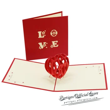 3D Pop UP Kort Valentinskort Dag Gave Postkort Bryllup Invitation Lykønskningskort Årsdagen for Hendes især for du Elsker Kort