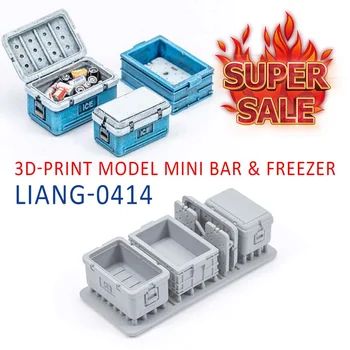 LIANG-0414 Skala 1/35 3D-Print Model Mini Bar og Fryser Scene DIY