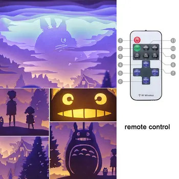 3D Totoro Figur LED Nat Lys for Børn DIY Håndlavet Papir, Skulptur LED Nat-Lampe USB-Klip Udskæring Lys, Xmas Gave