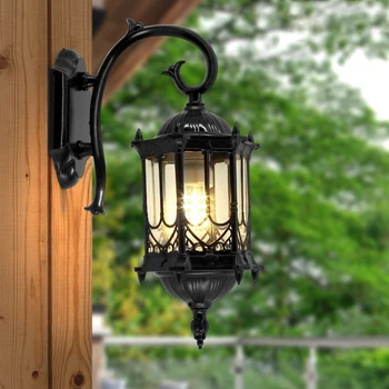 Europa udendørs væglampe,regn-bevis villa have lysarmaturer værftet gateway væg sconce retro dekoration lampe