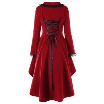 Gothic Steampunk-Knappen Pels Victorianske Pels Blazer Kvinder Outwear Personlighed Knappen Blonder Windbreaker