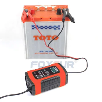 FOXSUR fuldautomatisk batterilader 110V/220V-12V 5A Smart Hurtig Strøm Opladning, Smart Bly-syre Batteri Oplader