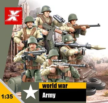 1:35 skala verdenskrig militære Kamp i Rheinland hær action figurer mega blok ww2 våben pistol bygning mursten legetøj til gaver