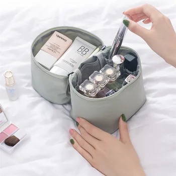 Ny Runde Kvinder Cosmetic Bag Makeup Sag Kosmetolog Toiletartikler Børster Læift Æterisk olie Opbevaring Arrangør Gøre op Pose