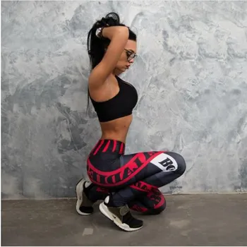 2020 Nye Print Sportslige Leggings Kvinder Trænings-og Høj Elastisk Tynde Bukser Mode Tøj Push Up Åndbar Træning Leggin XL
