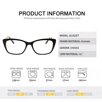 REAL Mode Ultralet Ren Farve Acetat Optiske Briller Kvinder Briller Ramme Studerende Nærsynet Briller Recept Unisex