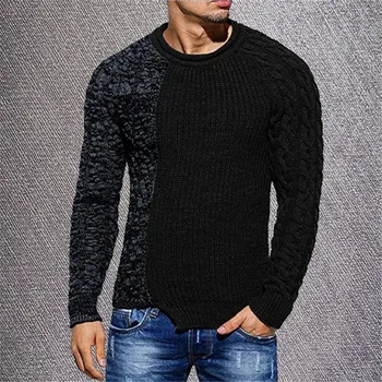 Trøjer Ren farve Casual strik Trøje i Efteråret Uld Pullover Mand Høj krave XXXL Cashmere Sweater Mænd Mærke Tøj