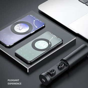 2020 Nye Trådløse Bluetooth-5.0-Chip, Bluetooth Hovedtelefon 8D Stereo HIFI Surround Bass I Øret Øretelefoner til Apple Xiaomi Samsung TWS