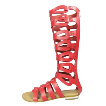 2020 Romersk Gladiator Bandage Sandaler Kvinder knæhøje fladskærms sandalias botas femininas Kvinder Sko Piger Sommeren hule Ankel Støvle