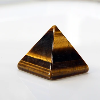 Tiger eye krystal kvarts Indgraveret 30mm Pyramide Udskårne Sten Chakra Sten Reiki Healing
