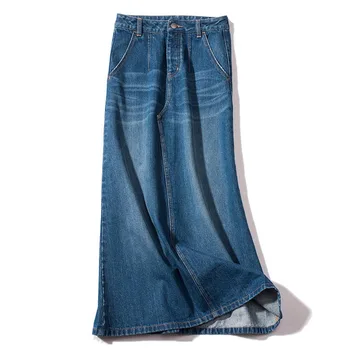 2020 Kvinder Casual Denim Nederdel Lang Saia Jeans Kvinder ' s Nederdel Denim Nederdele Til Kvinder Sommeren Vintage Black Lange Nederdele Kvindelige Saia