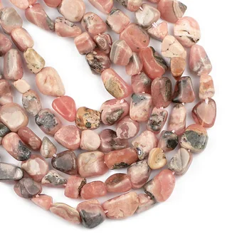 JHNBY Argentina Rhodonite natursten Uregelmæssige Grus 4~8 mm afstandsstykker Løse perler til smykkefremstilling-armbånd-DIY tilbehør