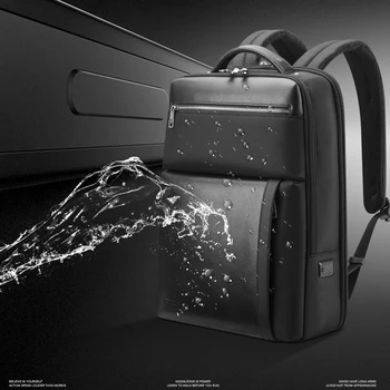 BOPAI Laptop Backpack 15.6 Tommer Mænd Buisiness vandafvisende Skjult Anti-Tyveri Lynlås Backpacking Tur, USB Oplader Mandlige Taske