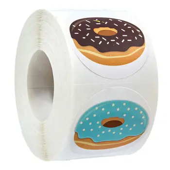 StoBag 500pcs Donuts Opbakning Klistermærker Part DIY Håndlavet Cookies Kage Packsge Forsyninger Otte Stil Et Kast, der Fejrer Fordel