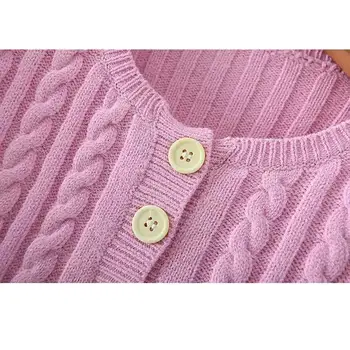 2020 Beskåret cardigan kvinder kawaii pink sweater koreanske afgrøde sweater knap op-strikkede sweater kvinder afgrøde cardigan streetwear