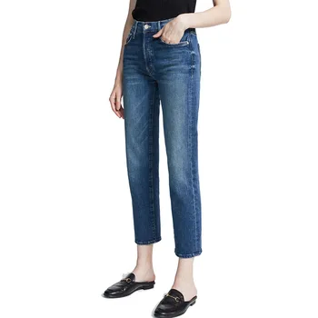 2020 Tidlige Efterår Trendy Brand Design, Enkelhed, Høj Talje 9 Punkter, Lige Jeans Kvinde Mode Klassiske Kvindelige Bukser M8