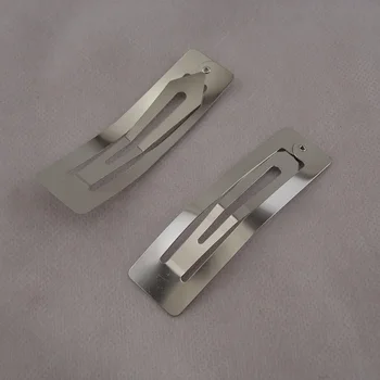 20PCS 2,2 cm*8,0 cm Sølv Rektangel almindelig Metal Snap Klip stort hår klip harpins for DIY dame lead fri og nickle gratis