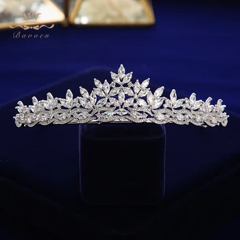 Top Kvalitet Brude Royal Mousserende Zircon Tiaras Crown Hairbands Hårsmykker Gaver Til Brudeparret Bryllup Hår Tilbehør