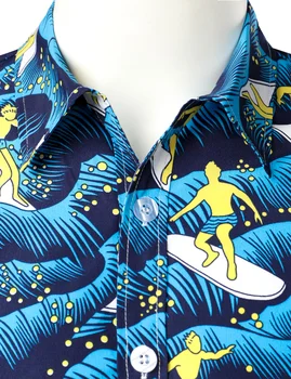 Mode Sufing Print Shirt Mænd 2020 Sommeren Nye Korte Ærmer Tropiske Aloha Skjorter Herre Party Ferie Unisex Strand Slid Chemise
