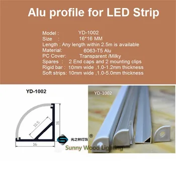 10-30 stk/masse 80inch 2m led aluminium profil til 3528/5050/2835/5630 strip,45degree hjørne led-kanal for led bar lys