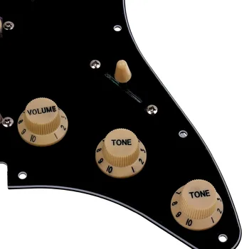 Kmise Elektrisk Guitar Lagt Pickguard Bunden Plade for Fender Strat Dele 3 Lags SSS Sort