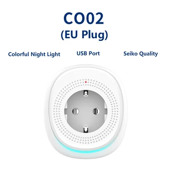 WiFi EU-Smart Stik med USB-Port og LED RGB Nat lys Trådløse Fjernbetjening APP Control Monitor Timer-Stik til Alexa, Google Startside