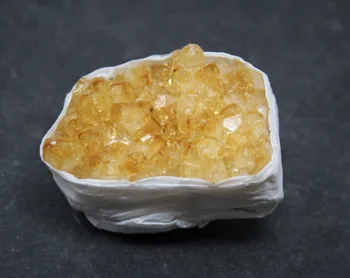 Naturlige Brasilien Citrin Krystal Klynge Citrin GeodeDruze Mineral Prøve -1PC