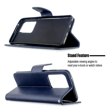 Flip Læder taske til Coque Samsung Galaxy A51 Telefon Wallet Cover Til Samsung A01 A11 A21 A31 A41 A51-A71-Bog Solid farve Sag