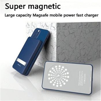 15W Indbygget 5000mah Batteri Wireless Power Bank Bærbare Magnetiske Mobile Power Oplader Mobiltelefon Holder Til iPhone 12