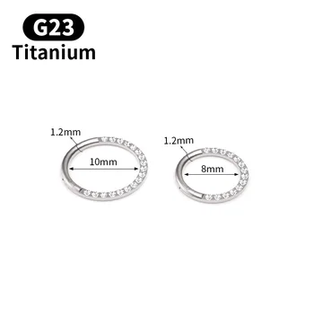 1 stk Top Kvalitet G23 Titanium 16G Zircon Septum Klikkertræning Daith Piercing Næse Ring Piercing Bøjle Klip På Mode Smykker