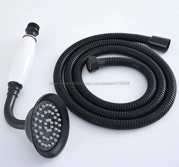 Sort Olie Gnides Messing Telefon håndholdt brusehoved & 1,5 m Slange vandbesparende Håndholdt Sprøjte brusesæt Nhh065