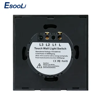 Esooli EU-Standard-2-Banden 1 Måde væglampe Controler Smart Home Automation Touch Skifte Vandtætte og Brandsikre Touch Skift