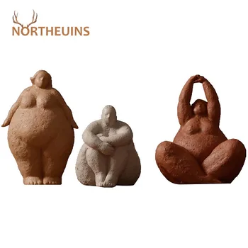 NORTHEUINS Harpiks Fat Lady Statuer af Moderne Karakter Figurer til Indvendige Dekorative Yoga Tal Skulptur Home Decor Loft Gave