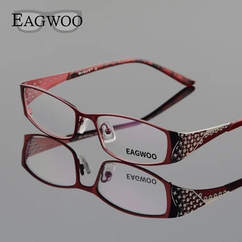 EAGWOO Kvinder Legering Briller Fuld Rim Vintage Optisk Frame Ny Recept Elegant Forestilling måde Vindue Briller D9044