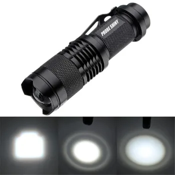 Mini Bærbare Lommelygte Torch Q5 LED Zoom Offentlig Cykel-Camping Lys Vandtæt LED Zoomable Lanterne 14500 AA Lampe #2M03