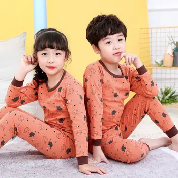 2021 Børn Bomuld Pyjamas Efteråret Børn Pyjamas Sæt, Drenge Nattøj Piger Pyjamas Kids Tøj Passer langærmede Bukser, Nattøj