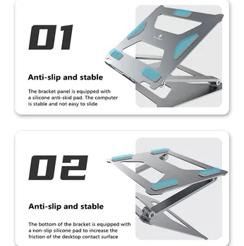 Letvægts Aluminium Bærbar Stå Sammenklappelig Køling Tablet Stå Beslag Ergonomisk Laptop-Holder Til MacBook Pro/Air Overflade