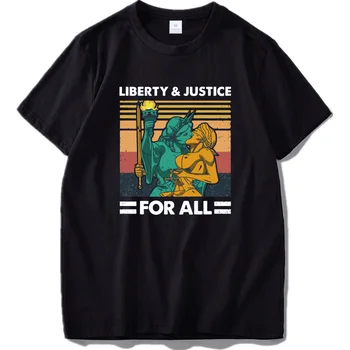 Frihed, Retfærdighed T-Shirt med Sjovt Design Gaver Korte Ærmer Mandlige Tshirt Drop Skib Bomuld EU-Størrelse