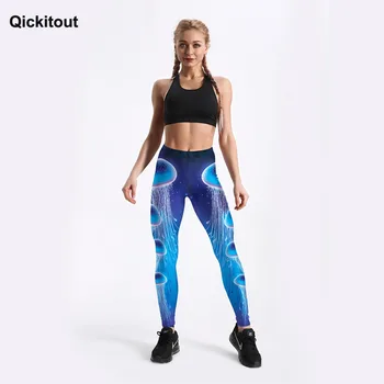 Qickitout Nye Ankomst Hot Salg Kvinder Leggings Vandmænd 3D Fantasy Trykt Push-Up Leggings Fitness-Træning Bukser Drop Shipping
