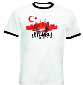 Mænd ER T-Shirts, Sommer Stil, Mode Tyvekoster Mænd Hot Salg Istanbul Tyrkiet - NYE SORT RINGER BOMULDS T-Shirt til Mænd Tøj