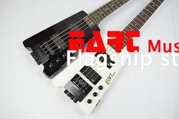 EART 4 string hovedløs bas guitar hovedløs bas sort hardware, mat sort, hvid maling, bærbare rejse bas, porto