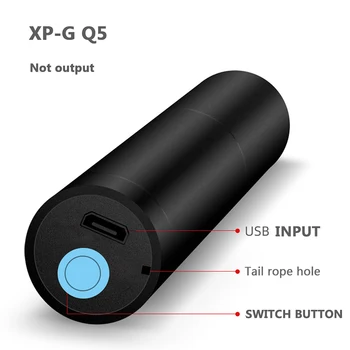 XP-G Q5 Indbygget Batteri-Led Lommelygte Zoomable Aluminium Fakkel-Lampe til Udendørs Vandtæt Lommelygte Usb-Genopladelige Lygte 5W